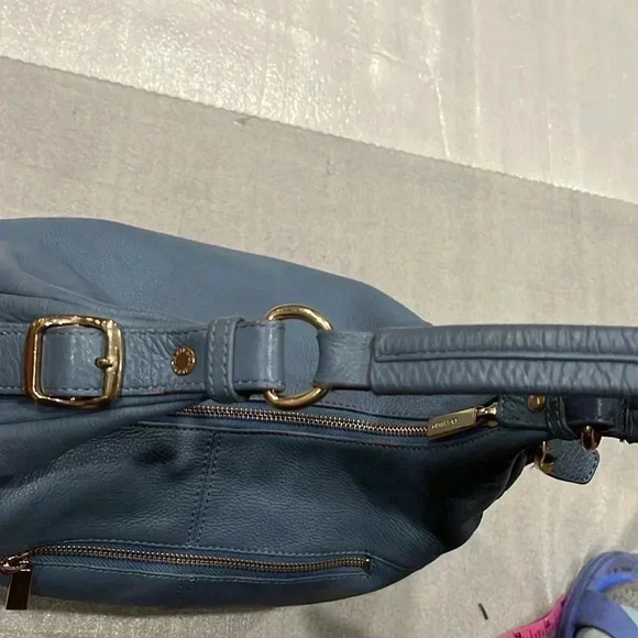 Daniel  Sky Blue Leather Hobo Satchel Shoulder Handbag - Picture 5 of 10